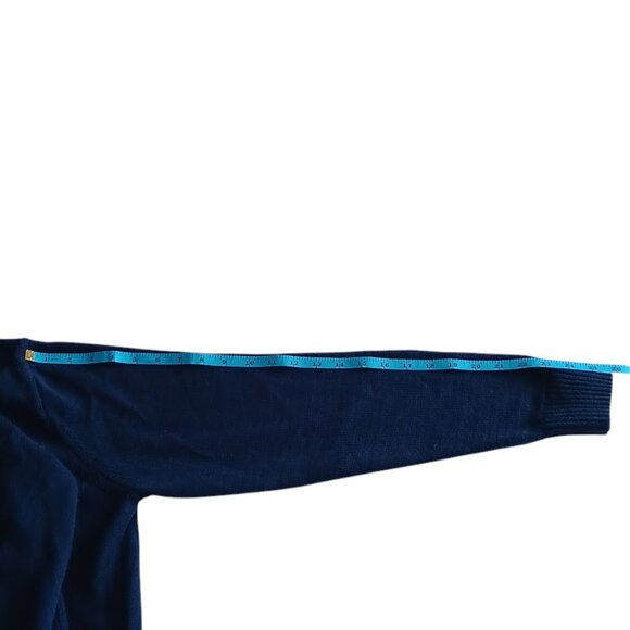 St. John's Bay Men’s Quarter Zip Navy Sweater Size M Knit Pullover Casual Preppy - Picture 7 of 10